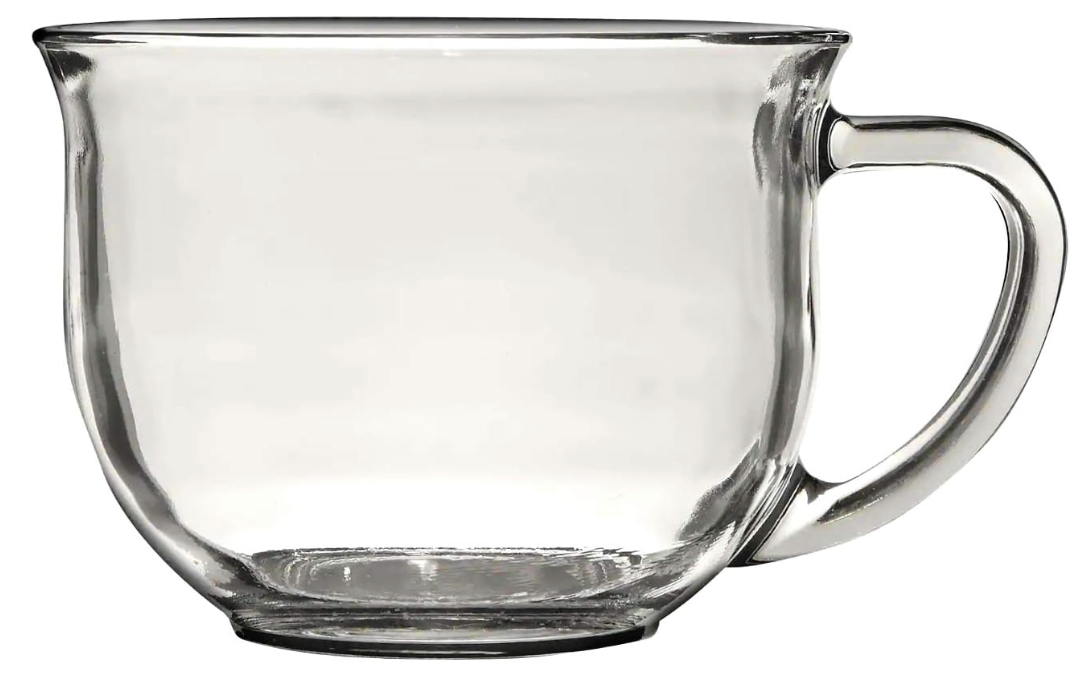 Greenbrier Large Clear Coffee, Tea or Soup Mug, 16 oz, Premium Size